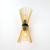 Mid-Century Modern Starburst Brass Wall Sconce | 18" Customizable Handcrafted Light Fixture - 32576