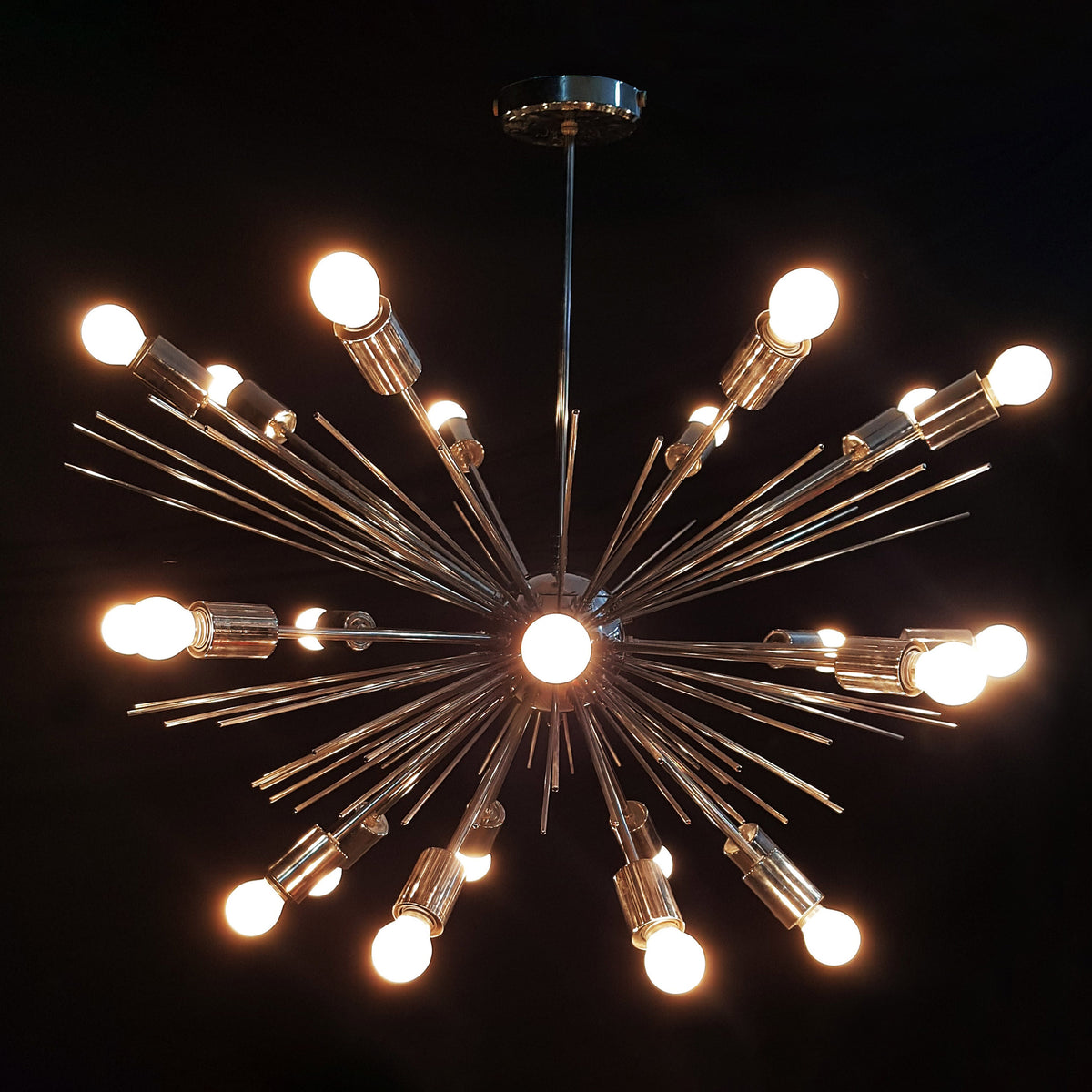 Industrial Brass Made, Brass Starburst Chandelier, Sea Urchin Chandelier Made of Brass, Large Sputnik Chandelier, 24 arms/Lights