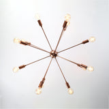 Classic 6-Light Black Sputnik Chandelier – Minimalist Ceiling Fixture with Frosted Bulbs - 32159