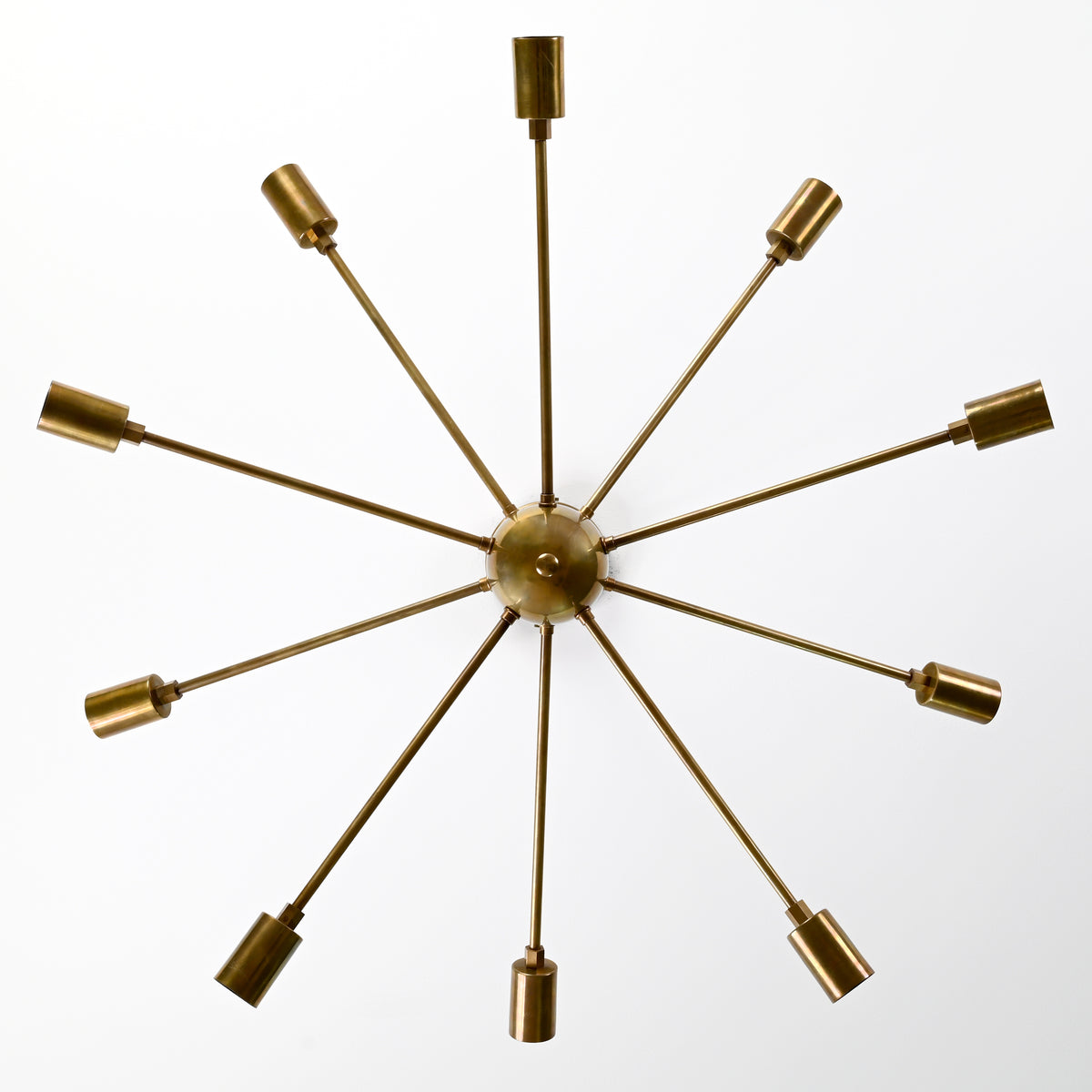 Vintage 8-Light Aged Brass Sputnik Chandelier – Industrial Ceiling Light Fixture - 32161
