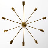 Vintage 8-Light Aged Brass Sputnik Chandelier – Industrial Ceiling Light Fixture - 32161