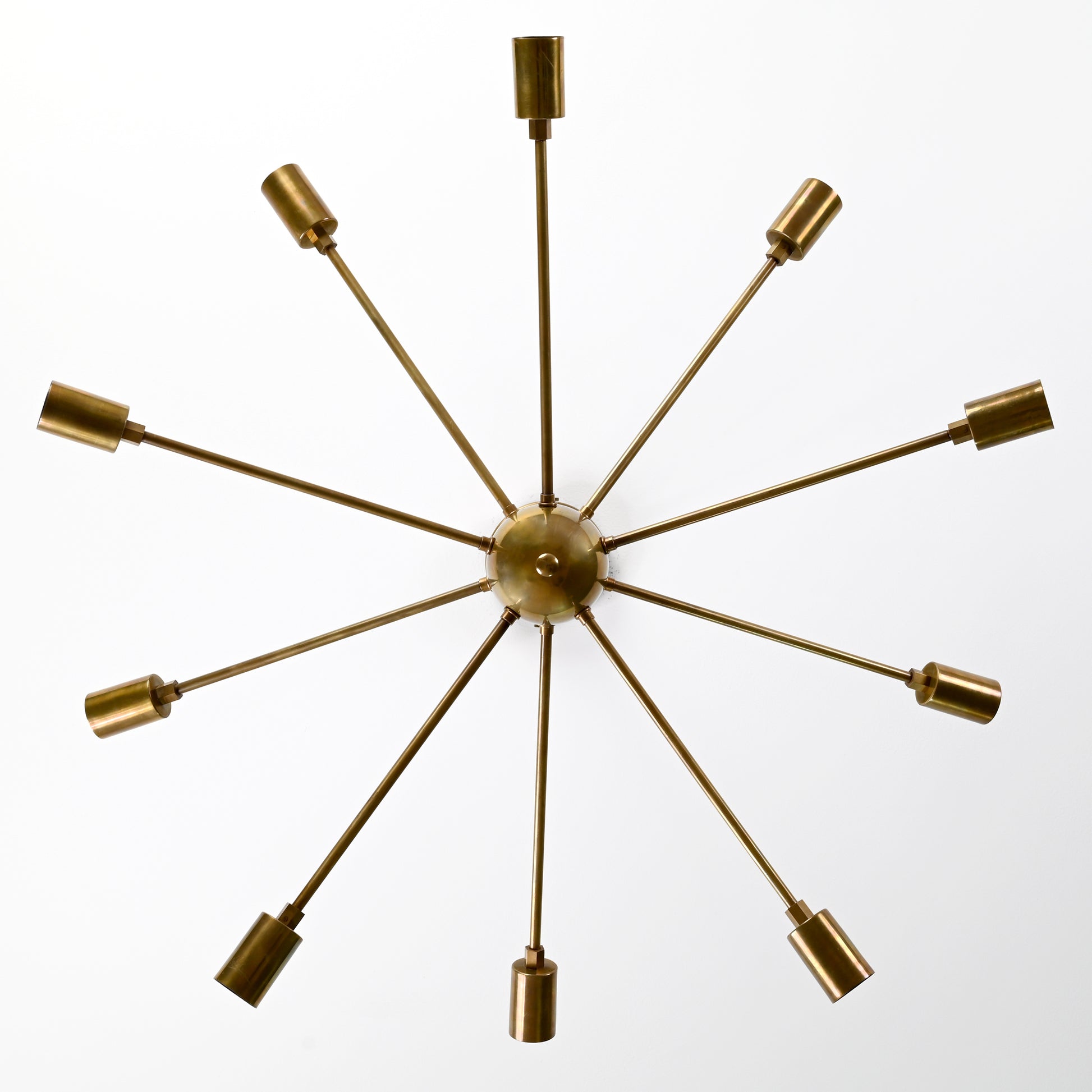 10 Arms Brass Sputnik Chandelier 33" Wide - 32161