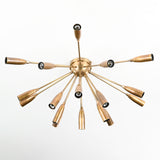 Lux 16-Light Brass Sputnik Chandelier – Mid-Century Modern Starburst Ceiling Fixture - 32165