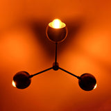 Modern 3-Light Brass Globe Chandelier – Artistic Ceiling Fixture with Sculptural Bowl Shades - 32194