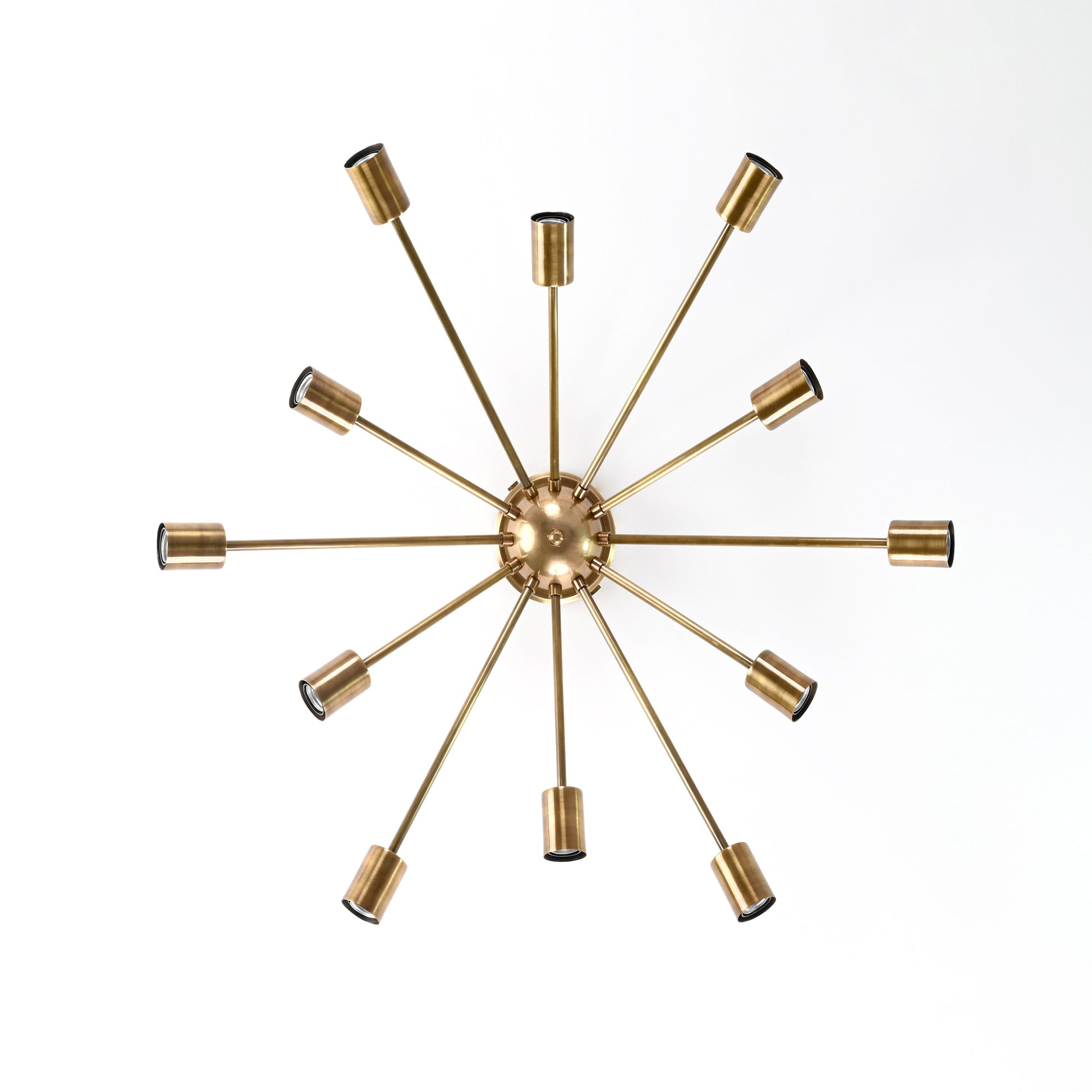 12 Arms Brass Sputnik Chandelier 30" Wide - 32152