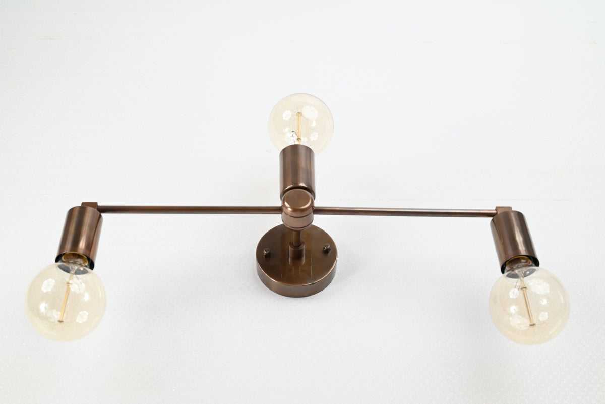 Customizable Mid-Century Modern Brass Wall Sconce | Sleek Minimalist Design - 32502