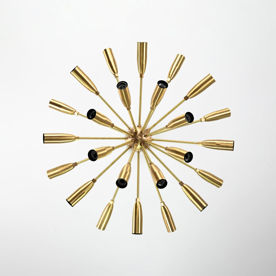 Deluxe 18-Light Copper Sputnik Chandelier – Retro Modern Ceiling Pendant with Edison Bulbs - 32155