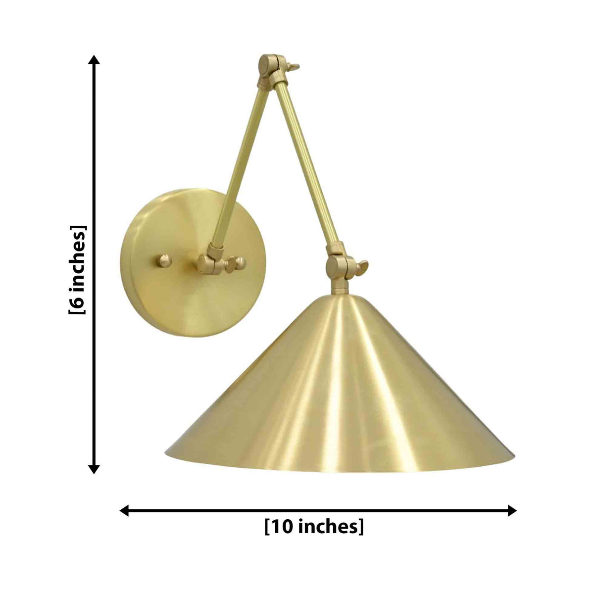 Size guide for Adelaide Adjustable Cone Wall Sconce – 1 Light – 10 Inch – 73043