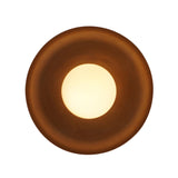 Bottom view of Alden dome pendant chandelier showing illuminated opal glass globe and warm inner metal shade – Model 33185