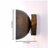 Dimension diagram of the Alden Modern Dome Wall Sconce showing a 6-inch width, 6-inch height, and 4-inch projection.
