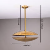 Sculptural brass dome chandelier with dramatic metallic glow