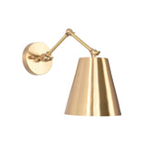 Extended arm view of the Arden Modern Adjustable Cone Wall Sconce designed for adjustable directional lighting in modern interiors.