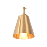 Front view of the Arden Modern Adjustable Cone Wall Sconce showcasing a handcrafted tapered cone shade and adjustable wall-mounted arm.
