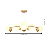Dimension image of Aria Orbit Globe Chandelier showing 30 inch width and 18 inch overall height.
