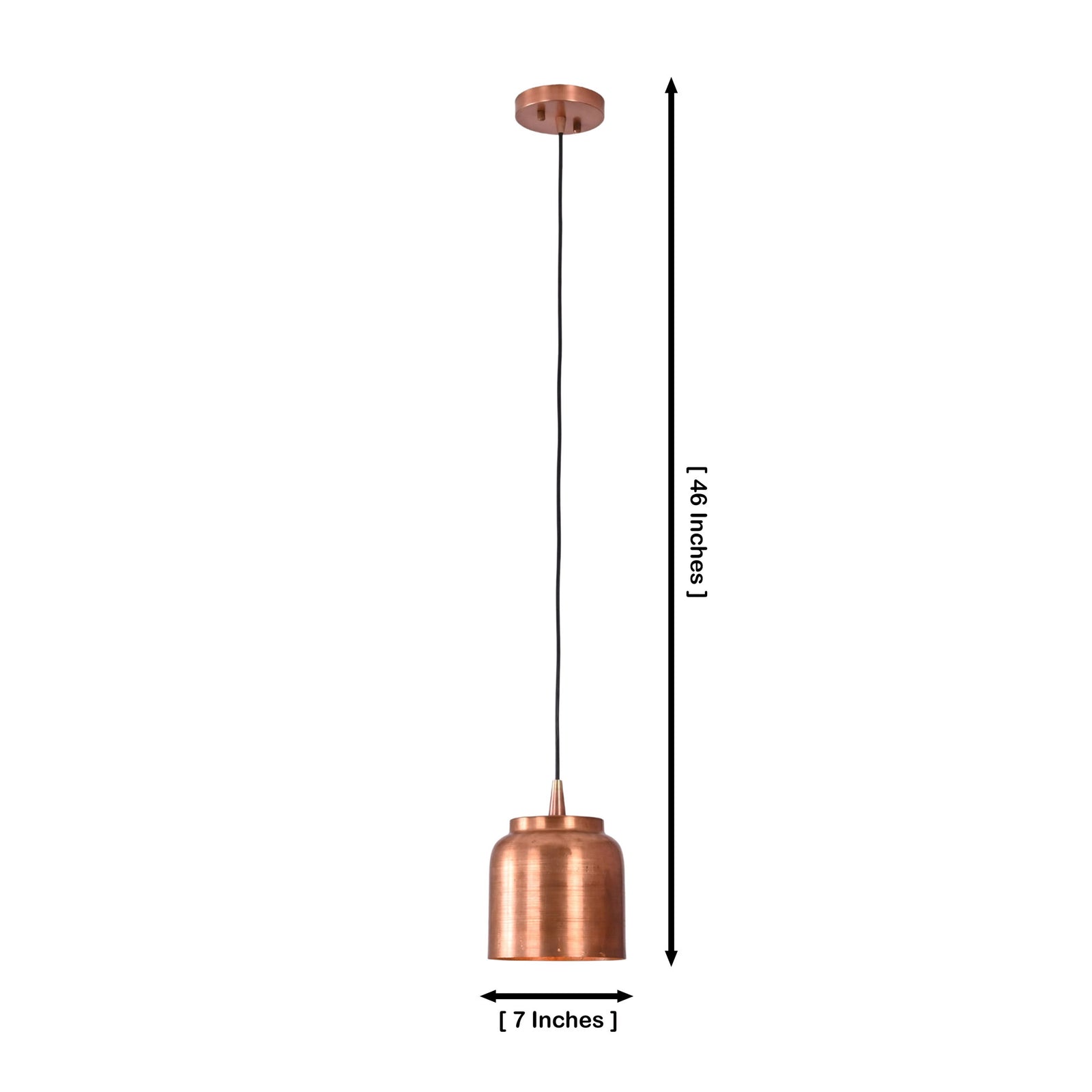 Size guide for Aspen Copper Cylinder Pendant 1 Light – 7 Inch - Model - 33224