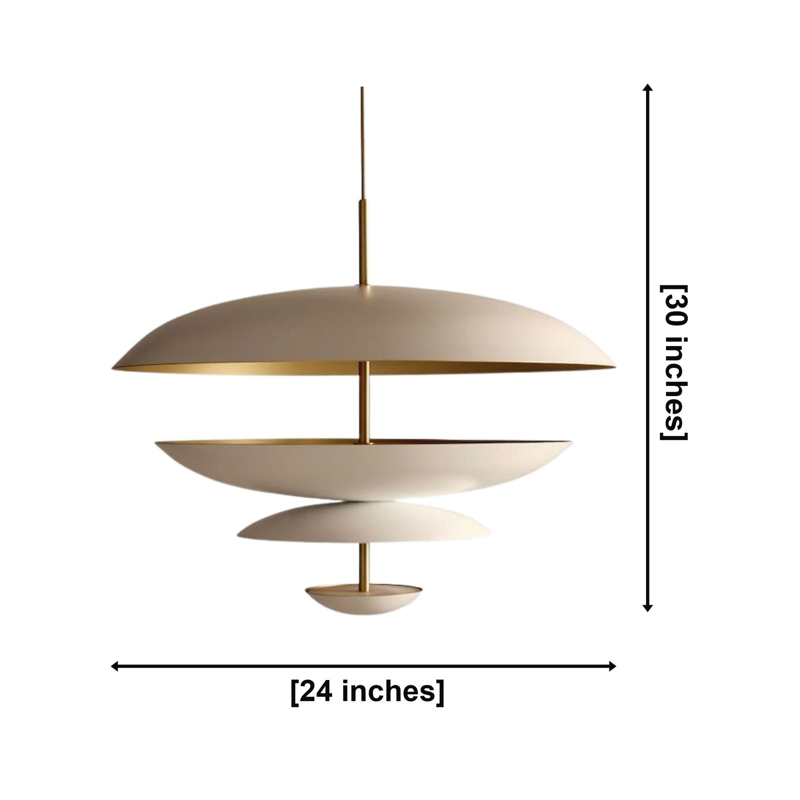 Size guide for Athens Layered Disc Chandelier – 8 Light – 24 Inch – Model 62082