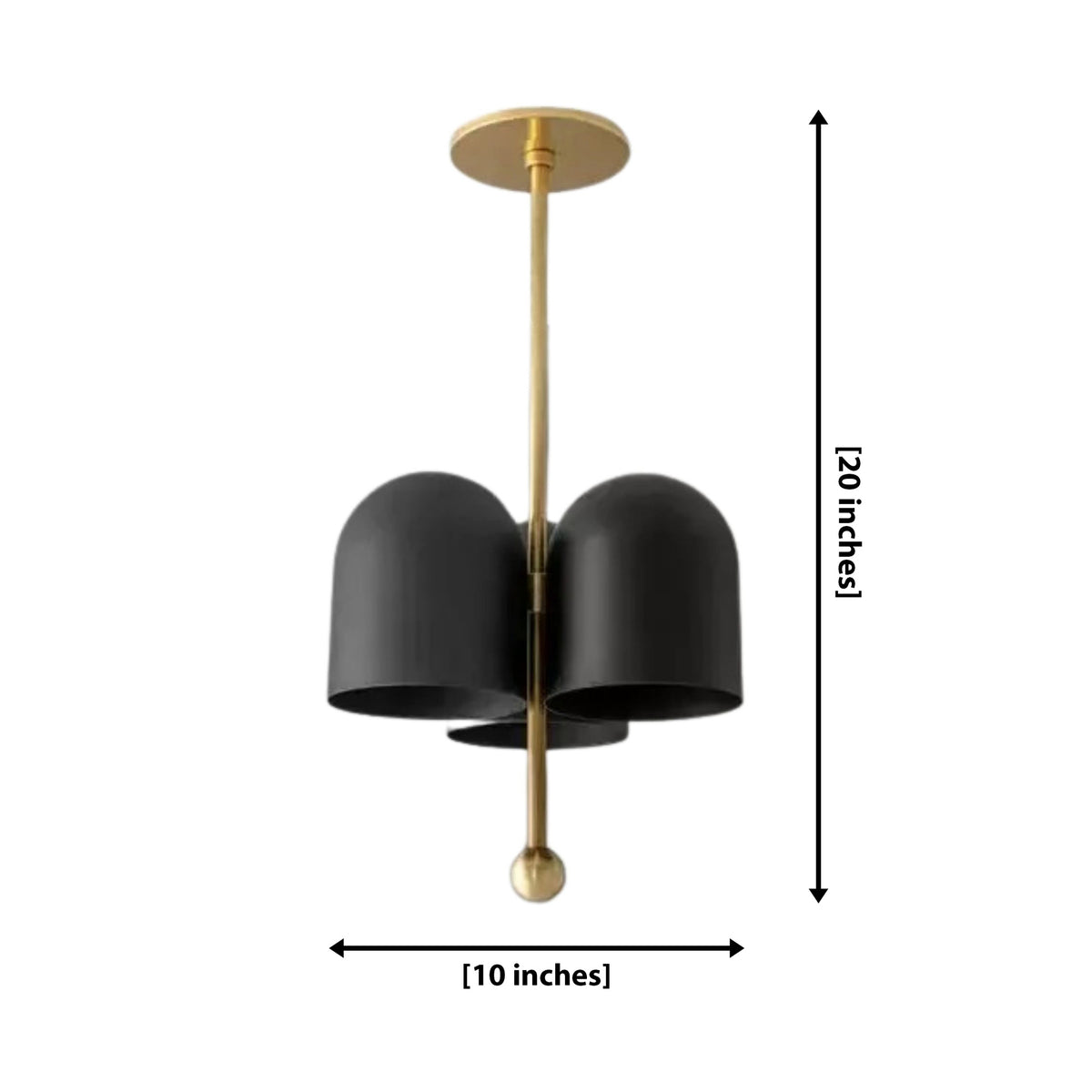 Size guide for Athens Sculptural Cluster Chandelier – 3 Light – 10 Inch – Model 62229