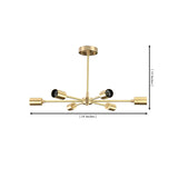 Dimension diagram of Athens Sputnik semi-flush chandelier showing 24-inch width and 12-inch height.