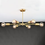 Athens Sputnik six-light semi-flush ceiling fixture with radial arms, exposed bulbs, and sleek modern profile.