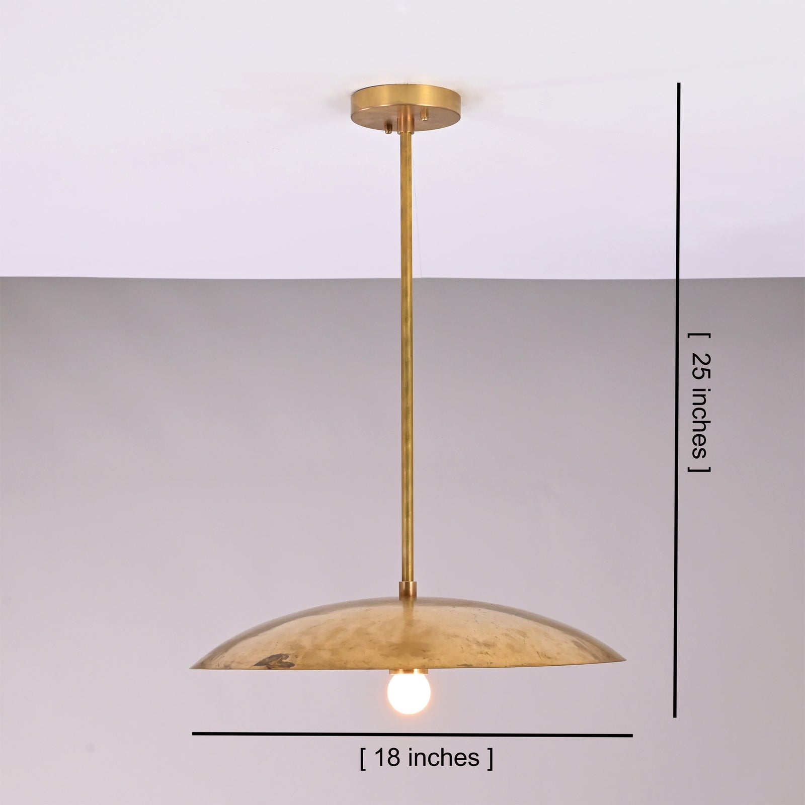 Size guide for Aurelia Petite Saucer Pendant Light Mid Century Modern Dome Ceiling Fixture-Model 32410