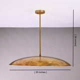 Aurelia Saucer Pendant Light shown with 30 inch width and 26 inch overall height dimensions.