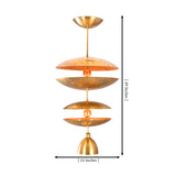 Dimension image of Aurelia Tiered Disc Chandelier showing 24 inch width and 49 inch overall height.