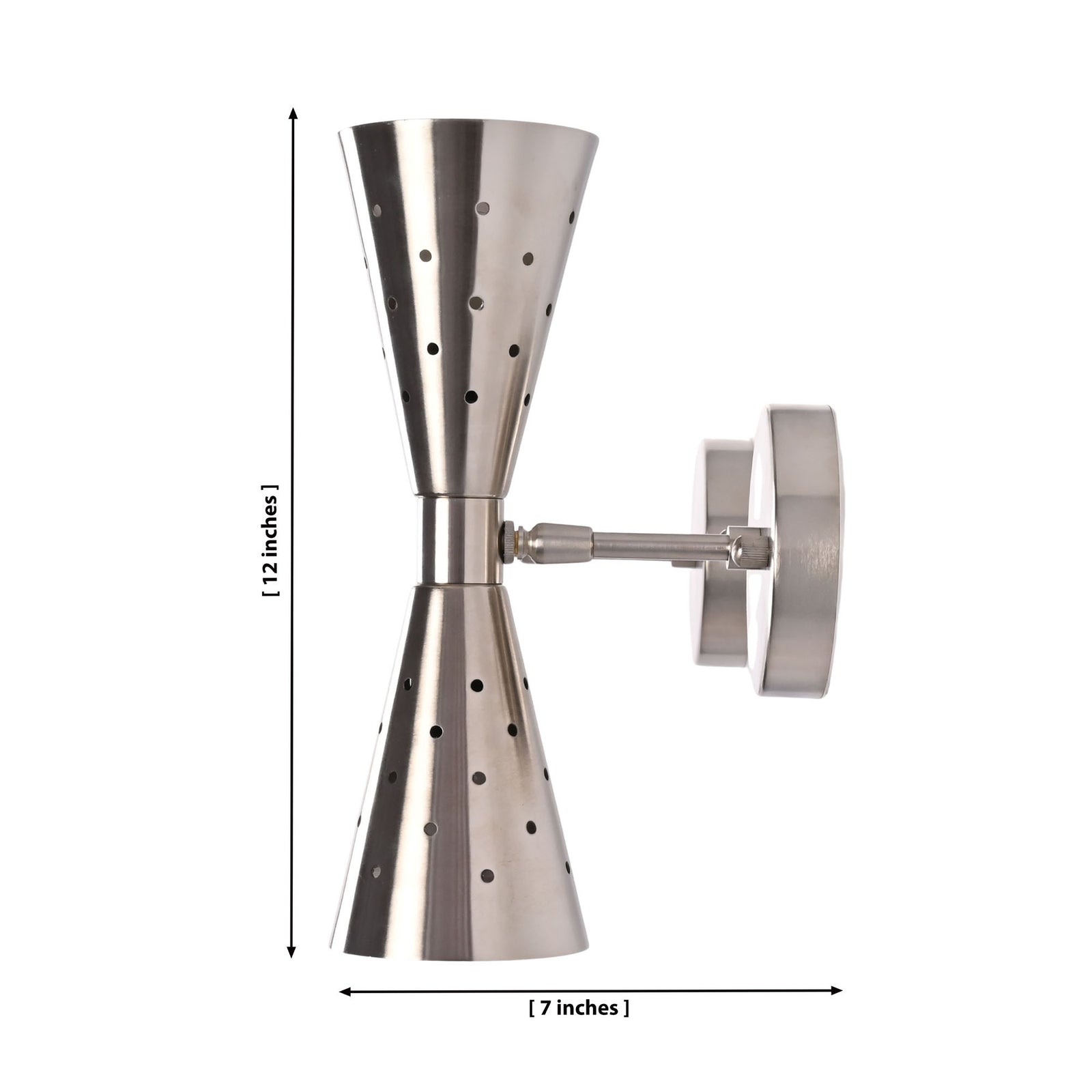 Size guide for Aurora Modern Perforated Double Cone Wall Sconce – 12 Inch – Model 32759