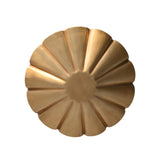 Top view of the Aurora fluted scallop flush mount ceiling light displaying the sculptural handcrafted brass fluted shade from above.