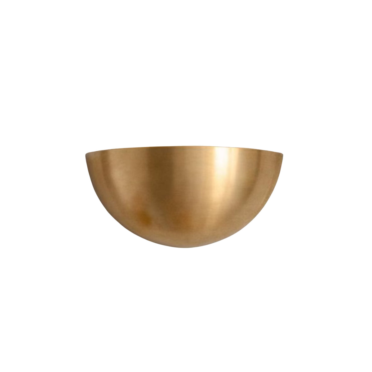 Aurora brass half bowl wall light featuring a smooth curved minimalist shade – Model 32774
