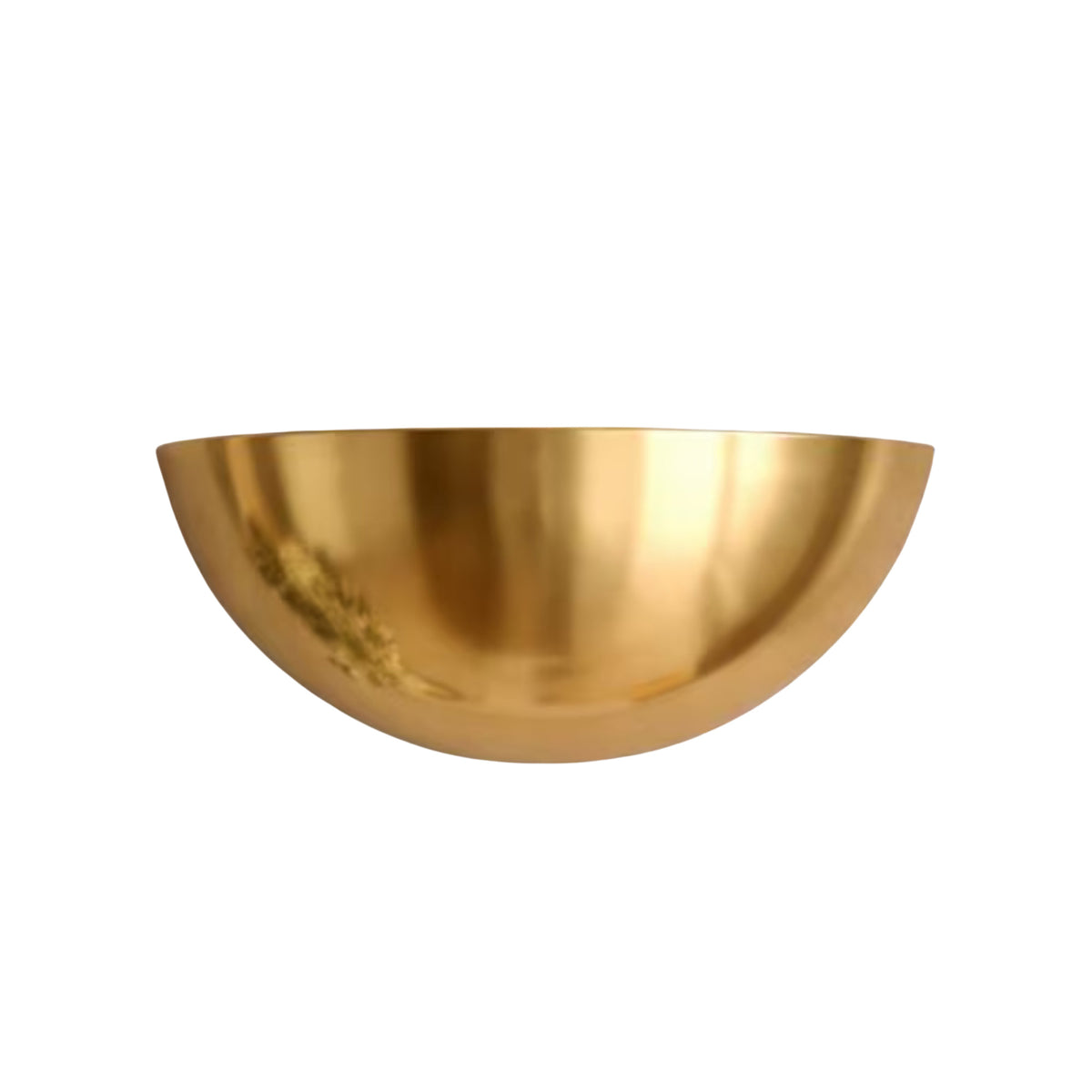 Close-up view of Aurora half bowl wall sconce with polished brass finish – Model 32774