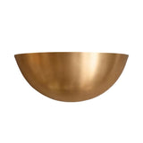 Aurora half bowl wall sconce with curved brass shade in front view – Model 32774