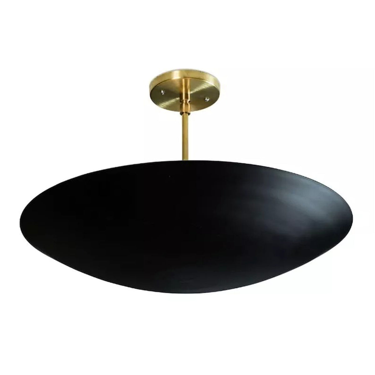 Angled view of the Aurora Layered Bowl Pendant Chandelier showcasing the sculptural wide bowl shade, premium brass hardware, and contemporary minimalist silhouette.