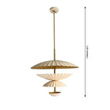Aurora layered petal pendant chandelier dimensions showing 45 inch overall height and 24 inch width.