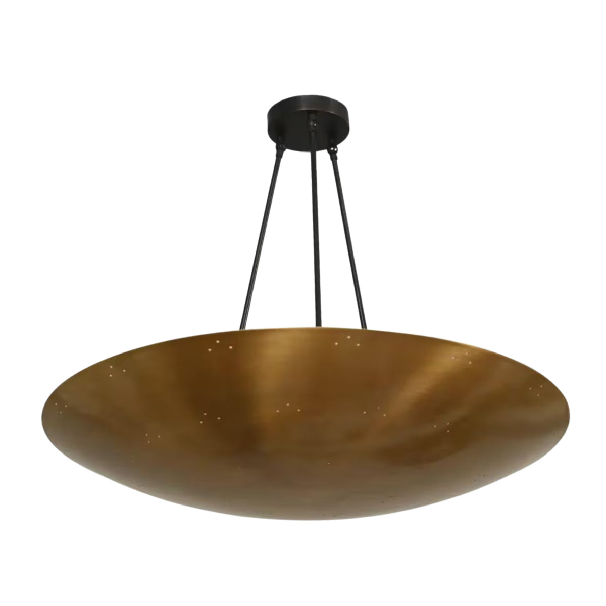 Close-up of the Aurora Modern Bowl Pendant Light showcasing the handcrafted metal bowl shade with subtle perforated details and elegant contemporary finish.