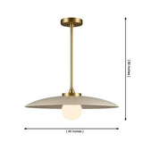 Dimension drawing of the Aurora Modern disc pendant chandelier showing a 40-inch diameter and adjustable 60-inch overall hanging height.
