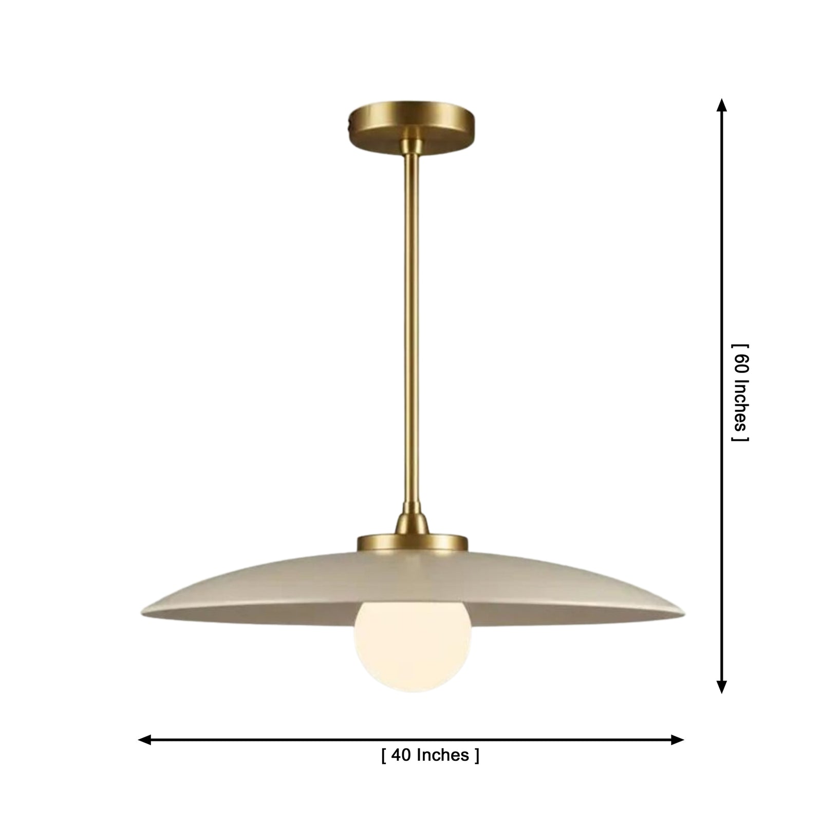 Size guide for Aurora Modern Disc Pendant Chandelier – 1 Light – 40 Inch – Model 33199