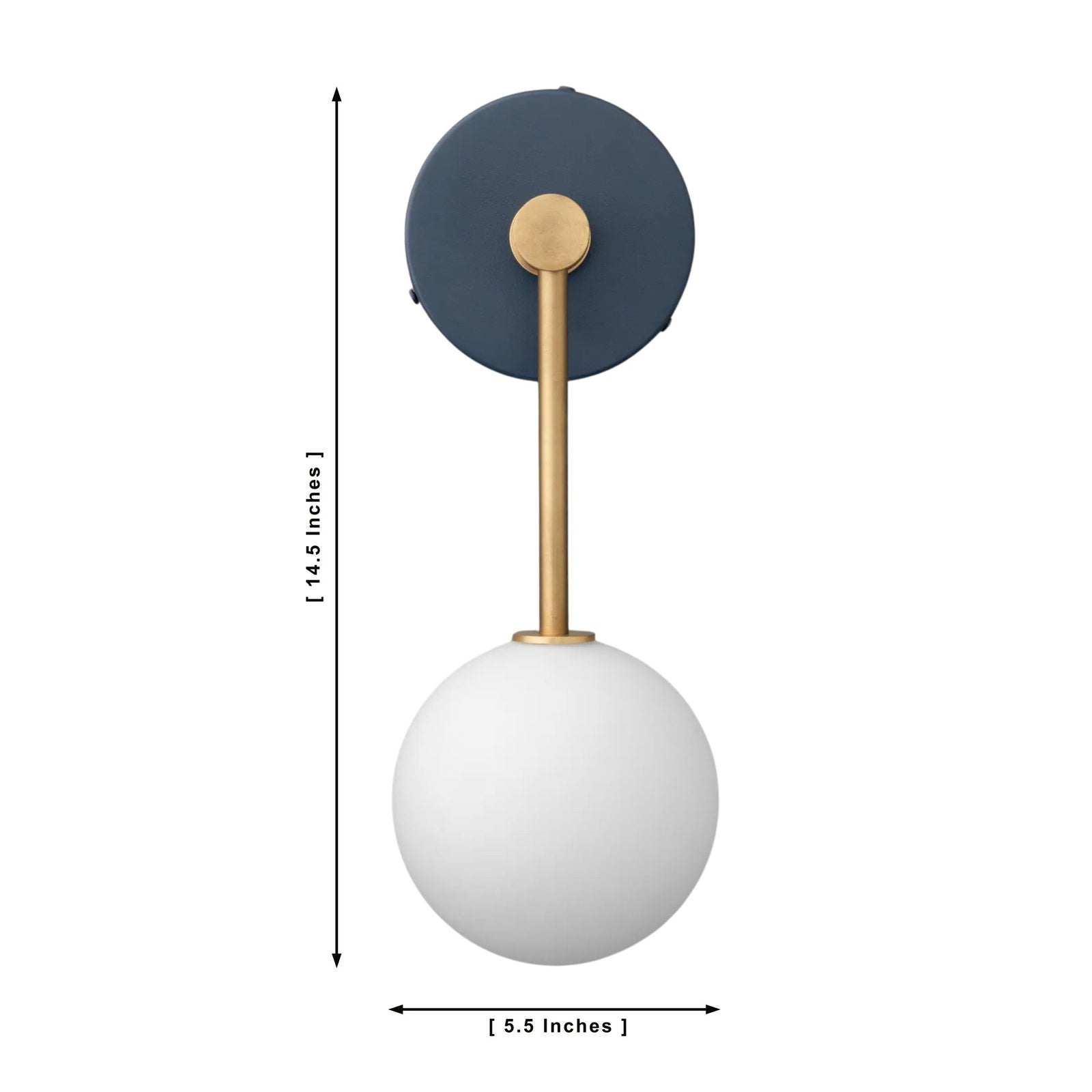 Size guide for Aurora Opal Globe Wall Sconce – 1 Light – 14.5 Inch – Model 32805