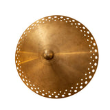 Aurora 3 light perforated bowl wall sconce in warm brass finish, front view