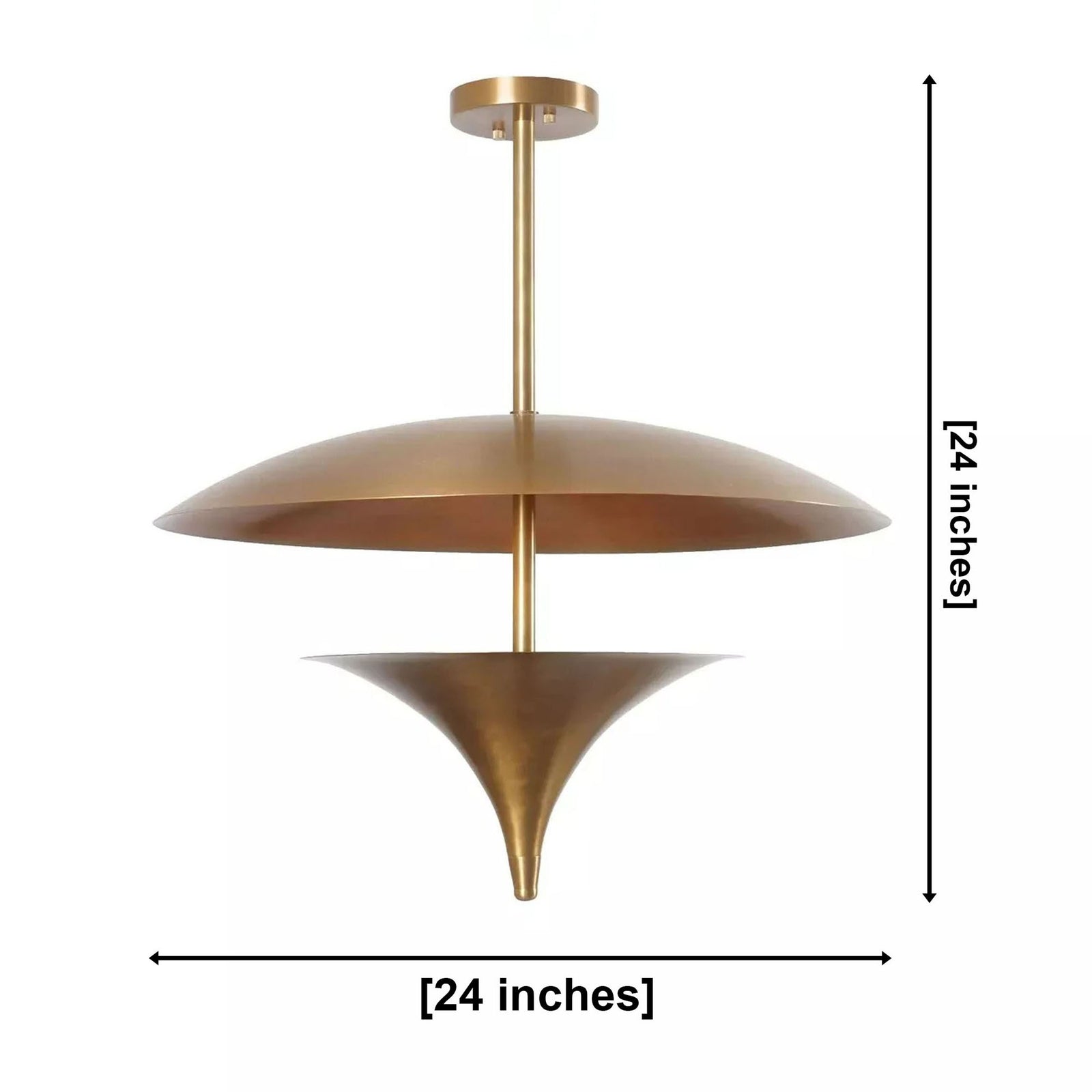 Size guide for Aurora Sculptural Disc Chandelier – 3 Light – 24 Inch – Model 62036