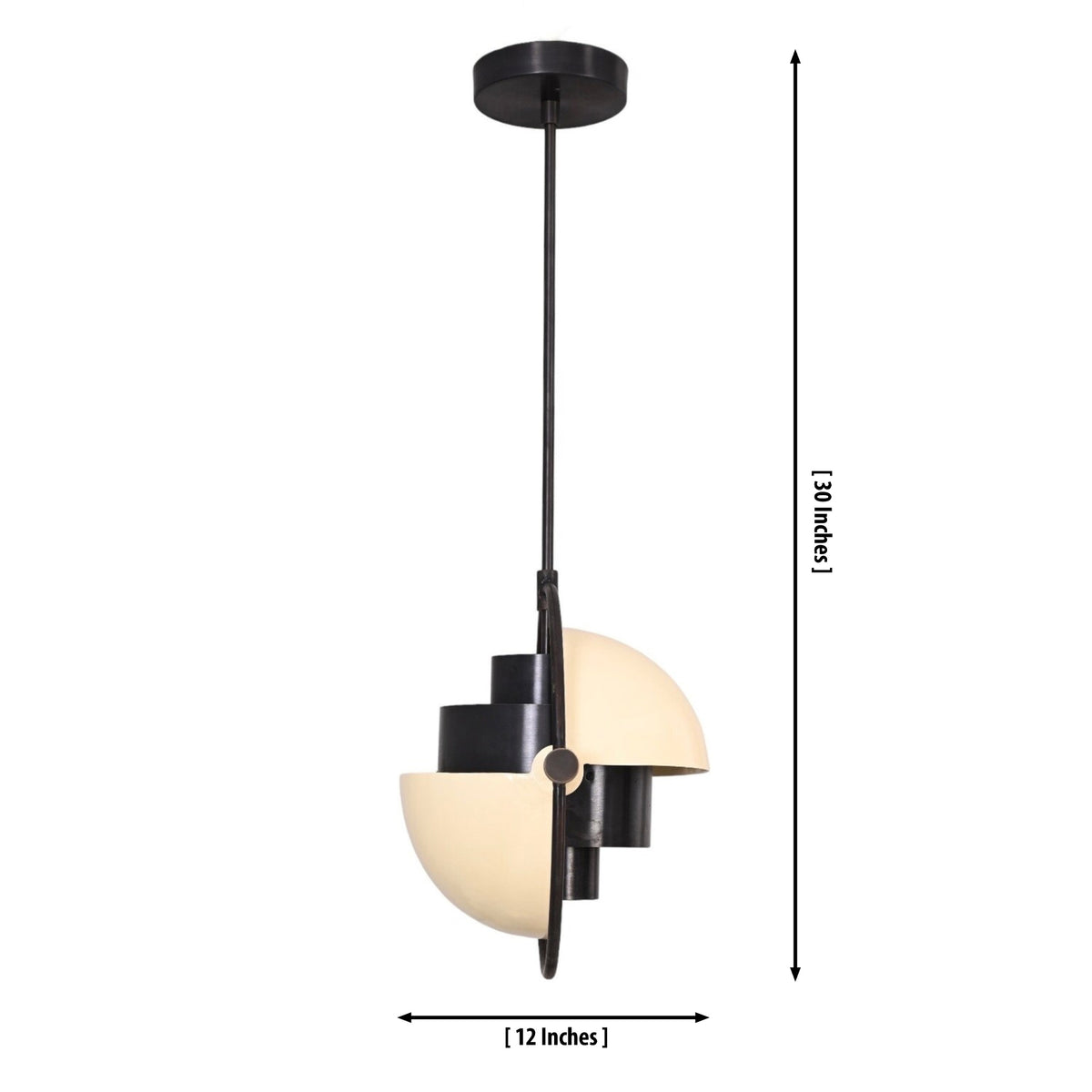 Aurora 1 light pendant chandelier dimensions showing 12 inch width and 30 inch overall height