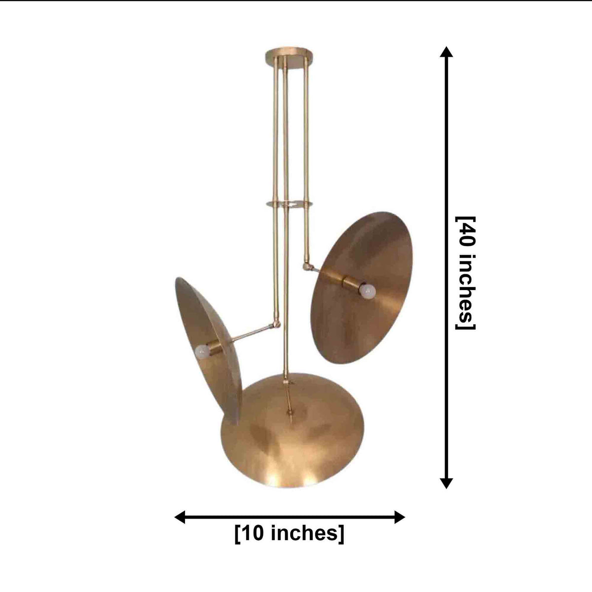 Size guide for Avignon Sculptural Disc Chandelier – 3 Light – 40 Inch – Model 62135