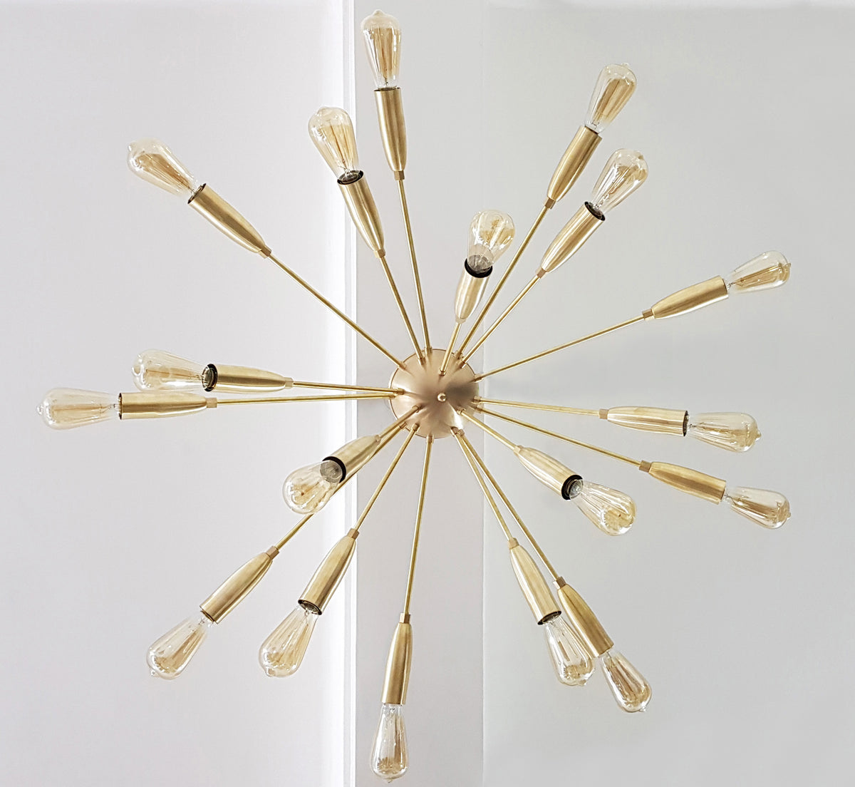 Mid-Century Modern Flush Mount Chandelier | Customizable Brass Sputnik Ceiling Light | Industrial Copper Ceiling Fixture |  Light - 32131