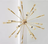 Mid-Century Modern Flush Mount Chandelier | Customizable Brass Sputnik Ceiling Light | Industrial Copper Ceiling Fixture |  Light - 32131