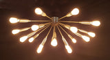 Mid-Century Modern Flush Mount Chandelier | Customizable Brass Sputnik Ceiling Light | Industrial Copper Ceiling Fixture |  Light - 32131