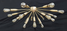 Brass Leaf Studio Sputnik Chandelier Brushed Brass Finish, Hanging Lamp Made of Full Brass, Mid Century Style Ceiling Lamp 18 Lights/arms