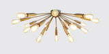 Mid-Century Modern Flush Mount Chandelier | Customizable Brass Sputnik Ceiling Light | Industrial Copper Ceiling Fixture |  Light - 32131