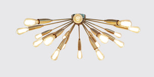 18 Arms Brass Flush Mount Chandelier 49