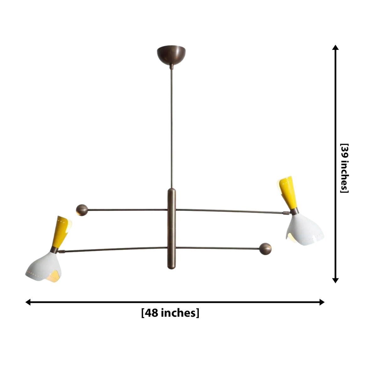 Size guide for Bath Sculptural Balance Chandelier – 4 Light – 48 Inch – Model 62266