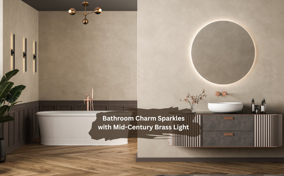 Mid-Century Modern 3-Light Brass Ceiling Chandelier – Custom Handmade by BRASS LEAF STUDIO 32194