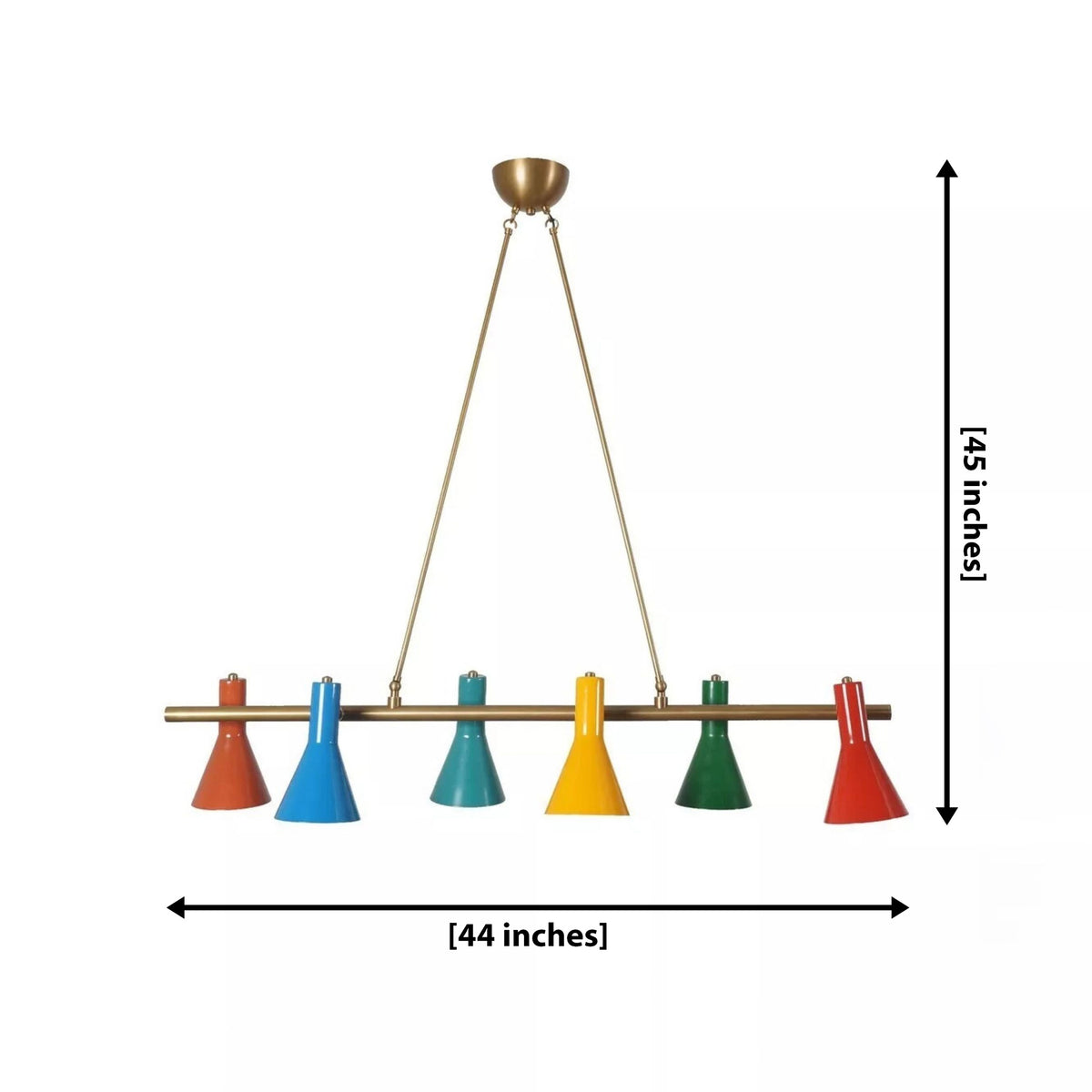 Size guide for Adelaide Cluster Cone Pendant Chandelier – 3 Light – 17 Inch – Model 62179